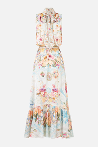 CAMILLA | A TASTE FOR LACE NECKTIE DRESS WITH ELASTICATED WAIST
