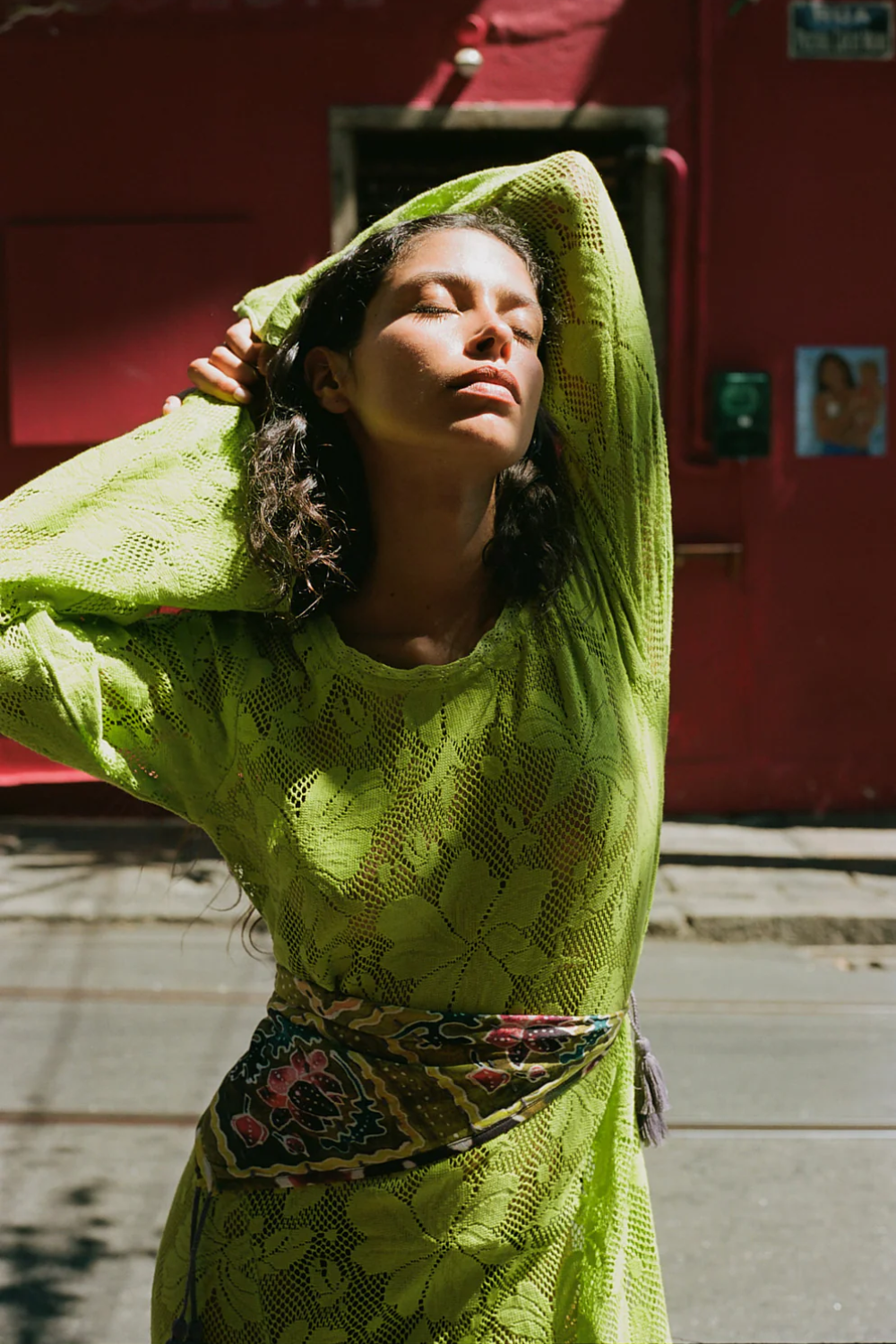 Kinga Csilla | Nova Lace Cherry Maxi Dress