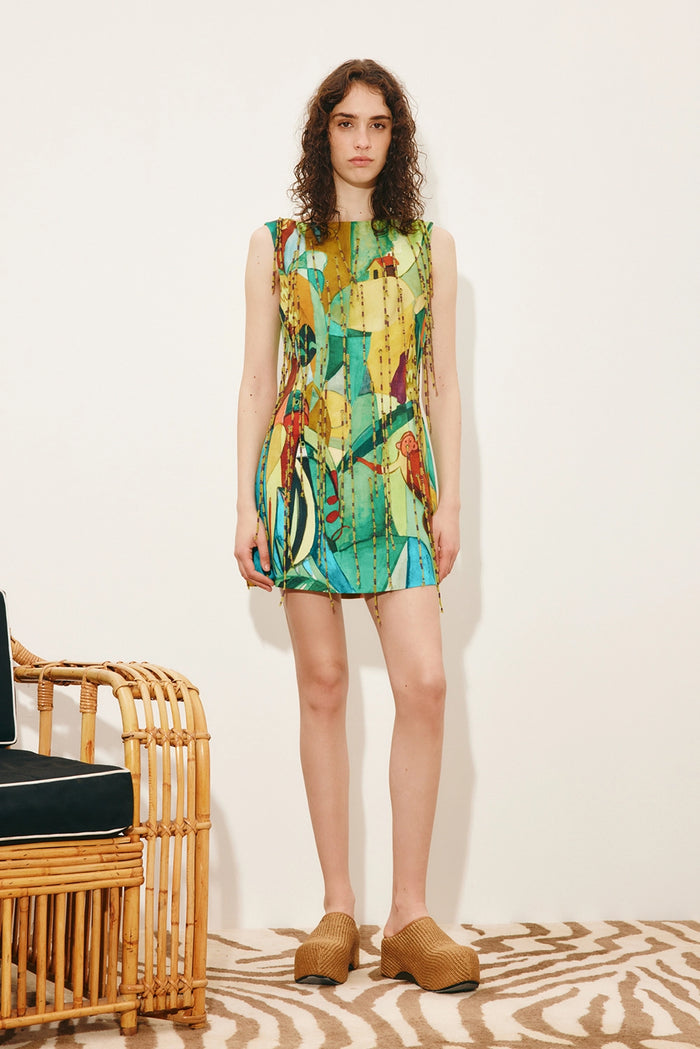 ALÉMAIS | MOKSHINI BEADED FRINGE MINI DRESS