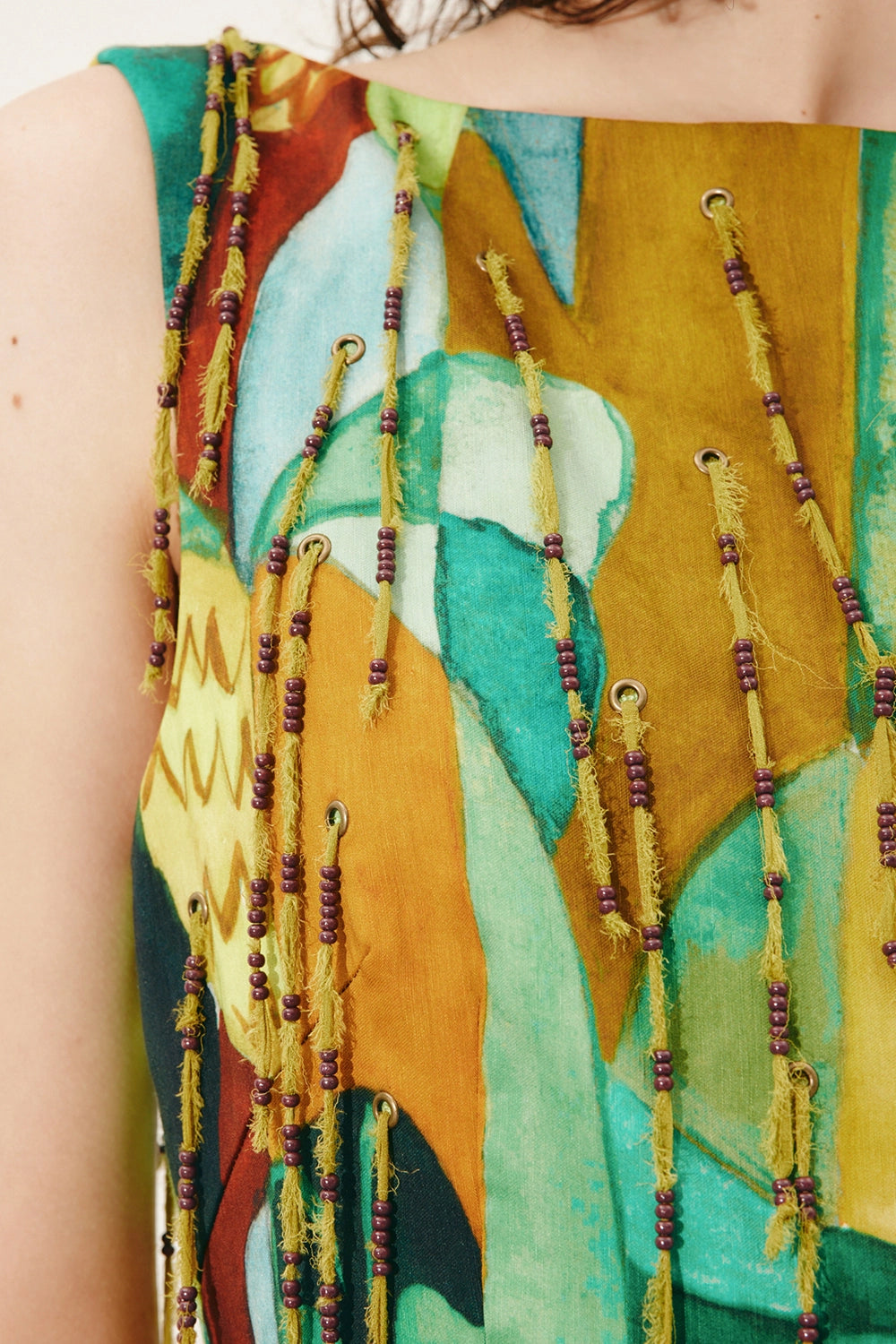 ALÉMAIS | MOKSHINI BEADED FRINGE MINI DRESS