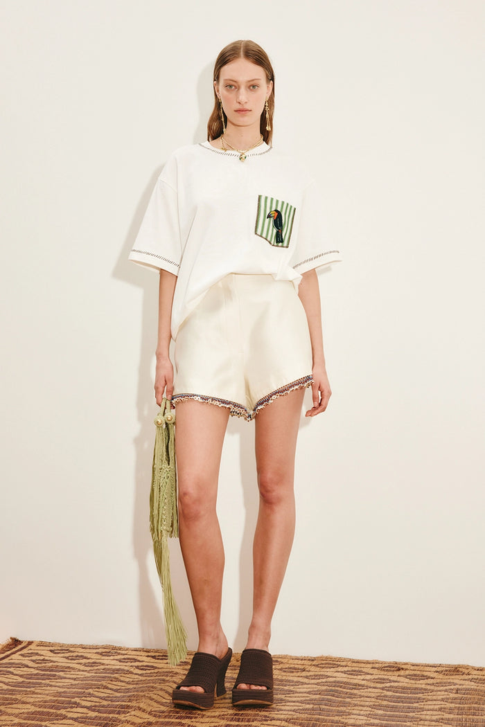 ALÉMAIS | TOUCAN TANGO EMBROIDERED POCKET TEE