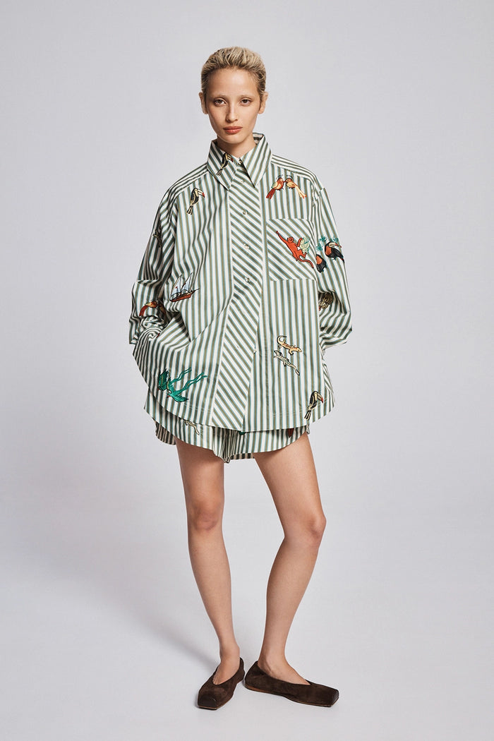 ALÉMAIS | BISOU EMBROIDERED LONG SLEEVE SHIRT