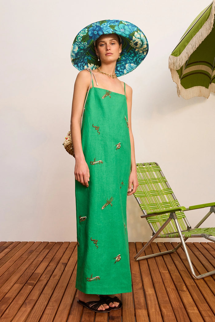 ALÉMAIS | WANDA EMBROIDERED MIDI DRESS