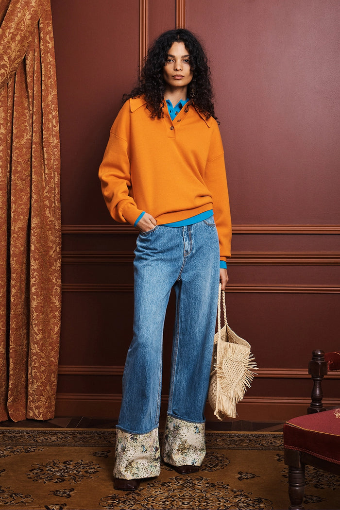 ALÉMAIS | CLAUDIA TANGERINE KNIT POLO