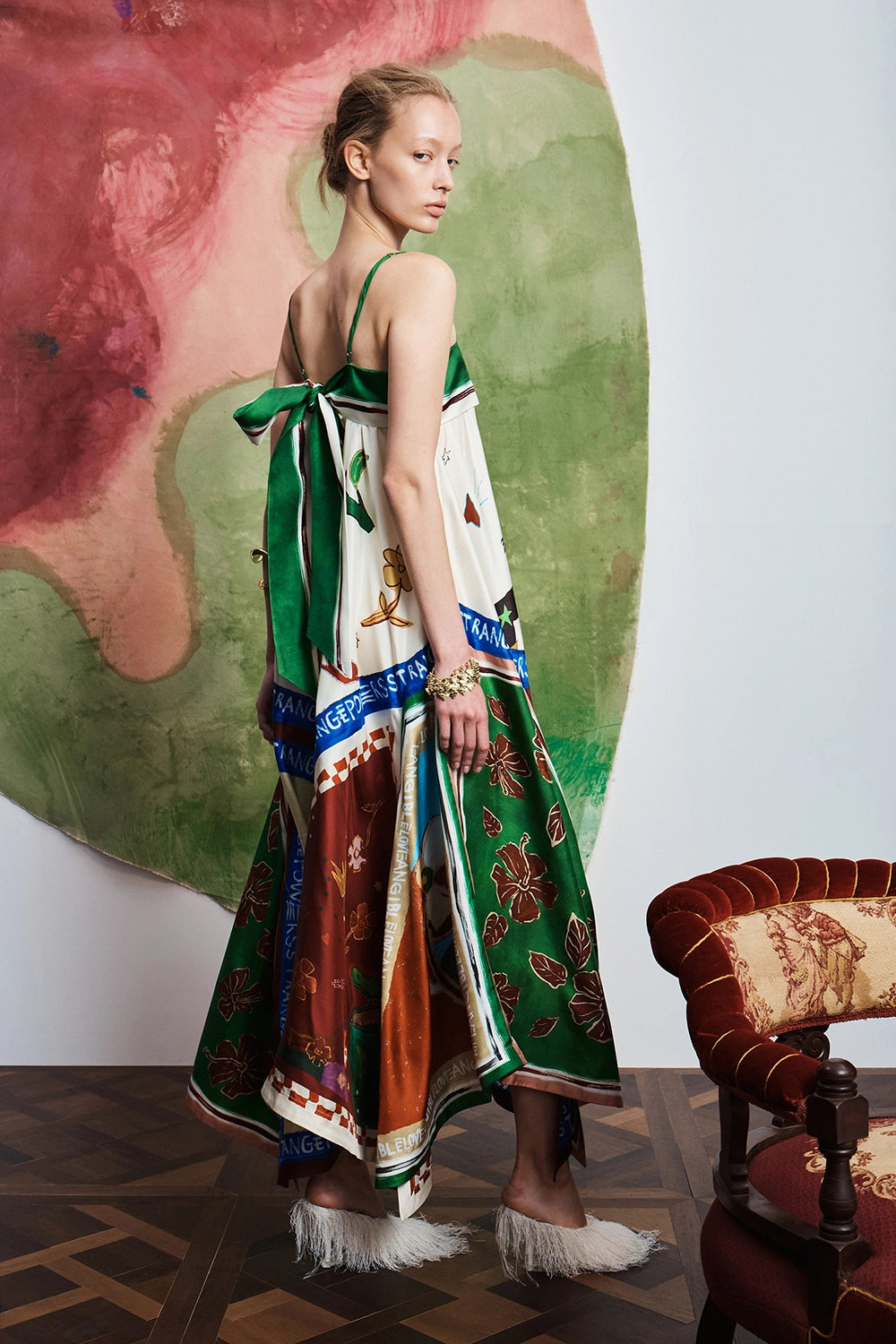 ALÉMAIS | TANGIBLE LOVE SILK MIDI DRESS