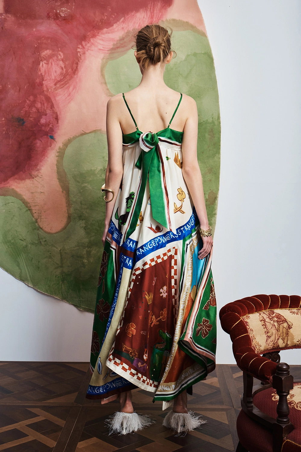 ALÉMAIS | TANGIBLE LOVE SILK MIDI DRESS