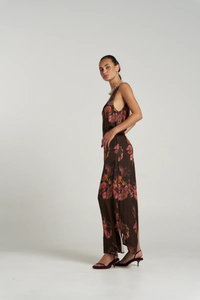 SUMMI SUMMI | V NECK MAXI - CHOCOLAT PETALS
