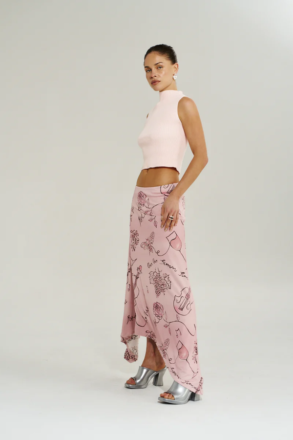 SUMMI SUMMI | KNIT HIGH NECK TANK - DUSTY ROSE