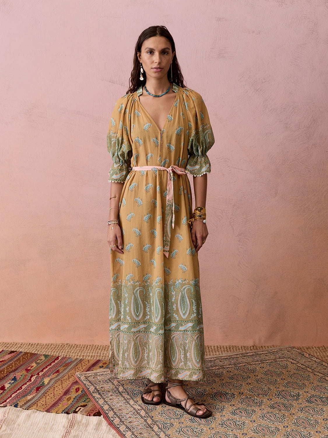 Boteh | Lucent Maxi Smock Dress - Amber