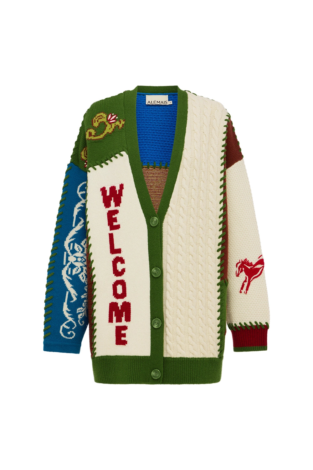 ALÉMAIS | LASSO PATCHWORK KNIT CARDIGAN