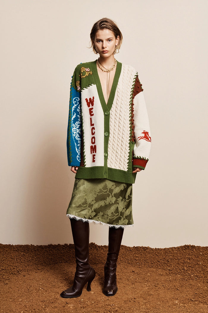 ALÉMAIS | LASSO PATCHWORK KNIT CARDIGAN