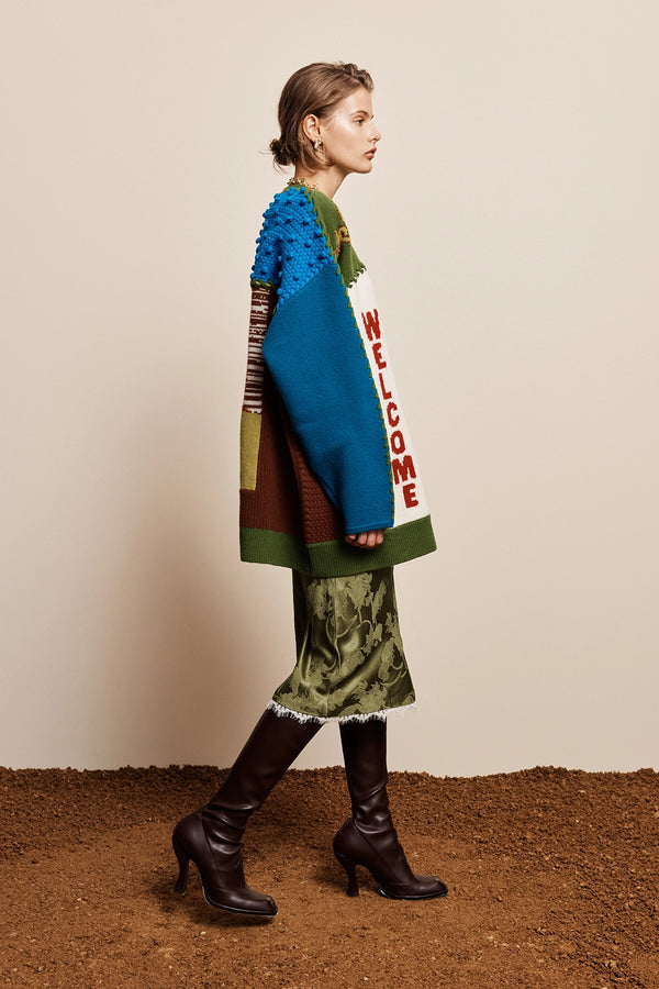 ALÉMAIS | LASSO PATCHWORK KNIT CARDIGAN