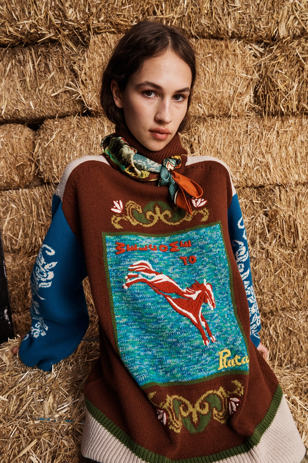 ALÉMAIS | LASSO PATCHWORK KNIT SWEATER