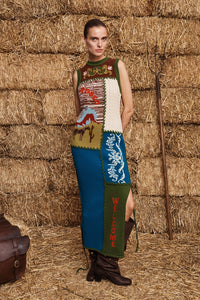 ALÉMAIS | LASSO PATCHWORK KNIT DRESS