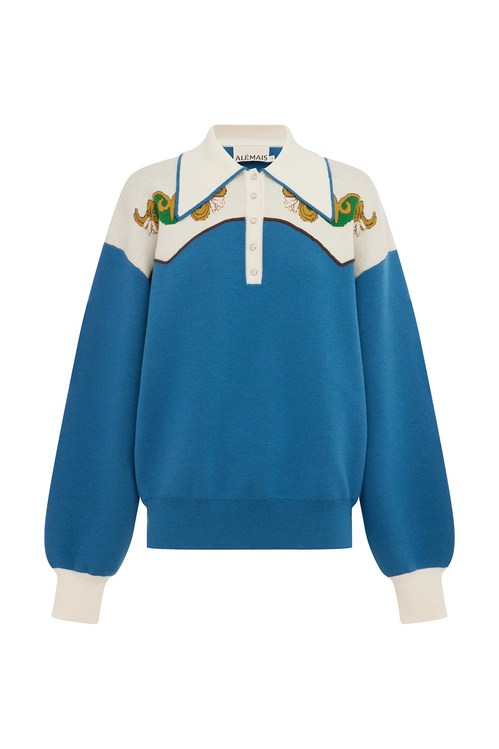 ALÉMAIS | LASSO KNIT POLO AZURE