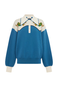 ALÉMAIS | LASSO KNIT POLO AZURE