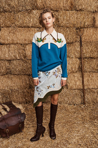 ALÉMAIS | LASSO KNIT POLO AZURE