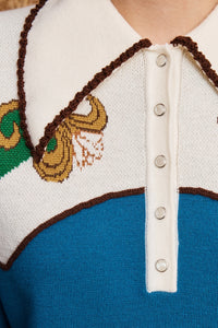 ALÉMAIS | LASSO KNIT POLO AZURE