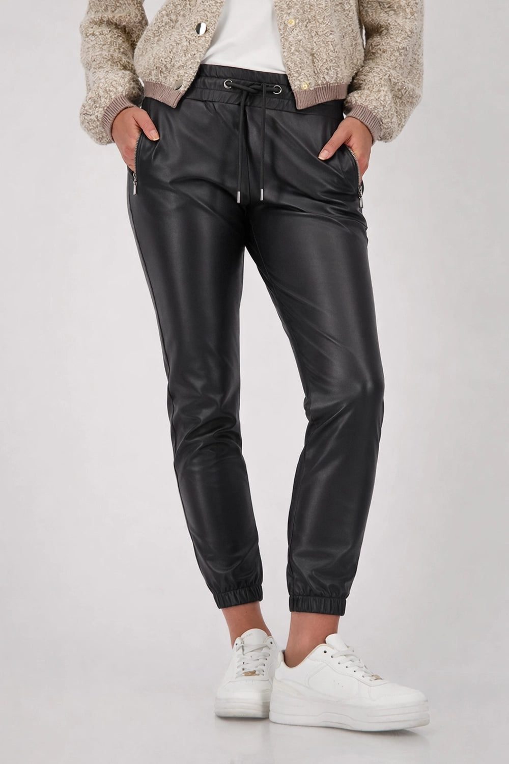 MONARI | PANTS LEATHER LOOK - BLACK 808750