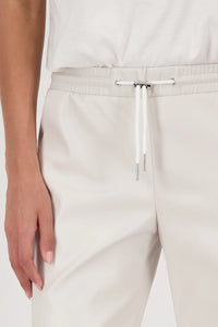 MONARI | STRAIGHT LEG LEATHER TROUSERS - OAT MILK 808752