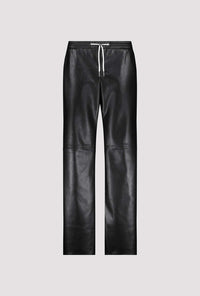 MONARI | STRAIGHT LEG LEATHER TROUSERS - BLACK 808752