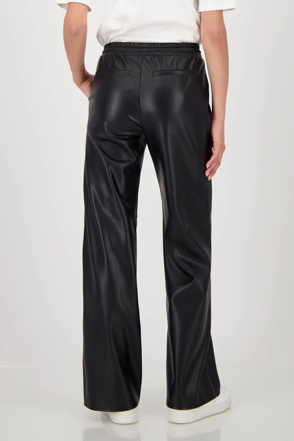 MONARI | STRAIGHT LEG LEATHER TROUSERS - BLACK 808752