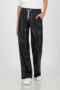 MONARI | STRAIGHT LEG LEATHER TROUSERS - BLACK 808752