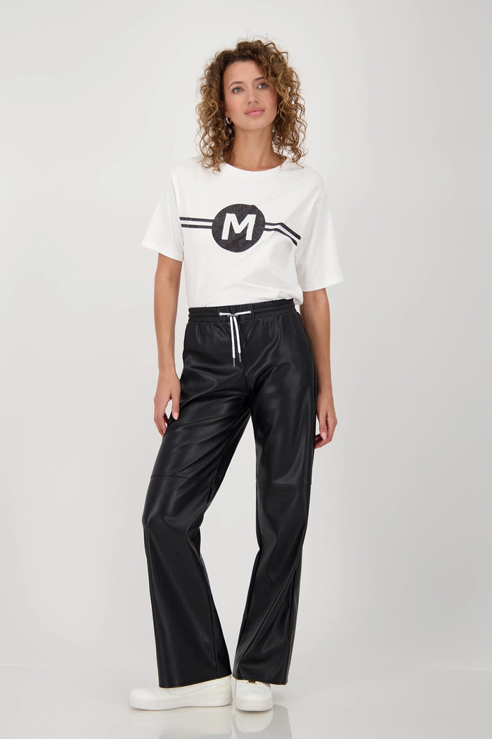 MONARI | STRAIGHT LEG LEATHER TROUSERS - BLACK 808752