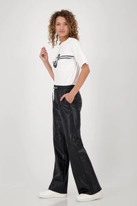 MONARI | STRAIGHT LEG LEATHER TROUSERS - BLACK 808752