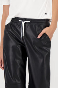 MONARI | STRAIGHT LEG LEATHER TROUSERS - BLACK 808752