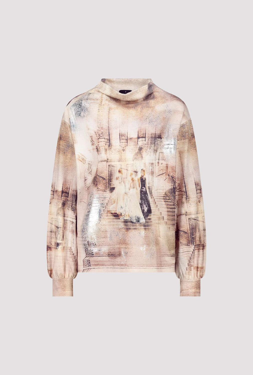 MONARI | SWEATSHIRT WITH OPERA PRINT - CASHMERE PTN 808864