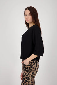 MONARI | SWEATSHIRT WITH RHINESTONES - BLACK 808886