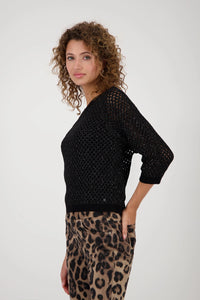 MONARI | AJOUR KNIT JUMPER - BLACK 808925