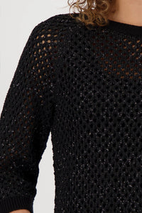 MONARI | AJOUR KNIT JUMPER - BLACK 808925