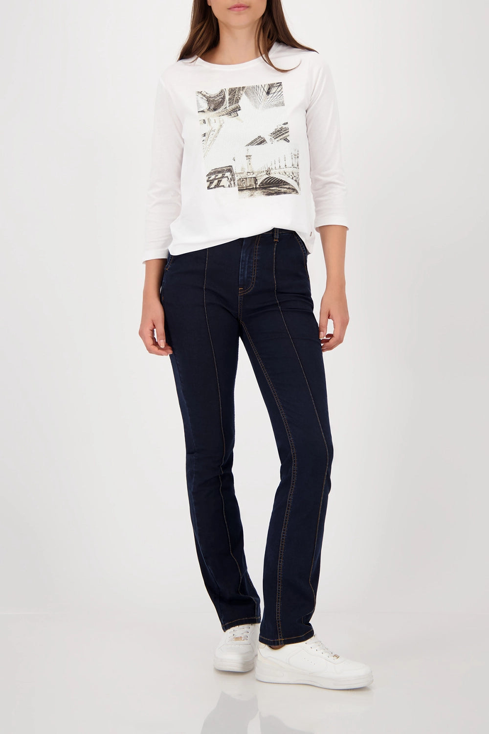 MONARI | T-SHIRT PRINT + JEWELRY - OFF WHITE 808936