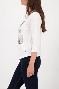 MONARI | T-SHIRT PRINT + JEWELRY - OFF WHITE 808936