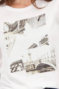 MONARI | T-SHIRT PRINT + JEWELRY - OFF WHITE 808936