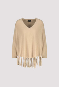 MONARI | SWEATER CAPE FRINGES - CINNAMON 808946