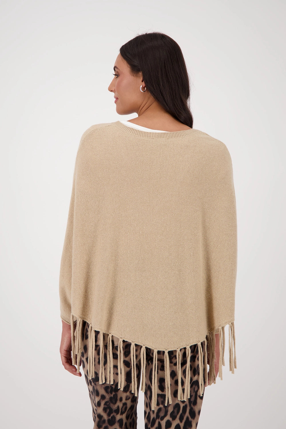 MONARI | SWEATER CAPE FRINGES - CINNAMON 808946