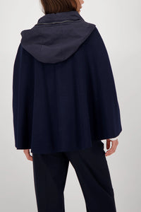 MONARI | JACKET KNITTED CAPE + NYLON - NIGHT SKY 808981