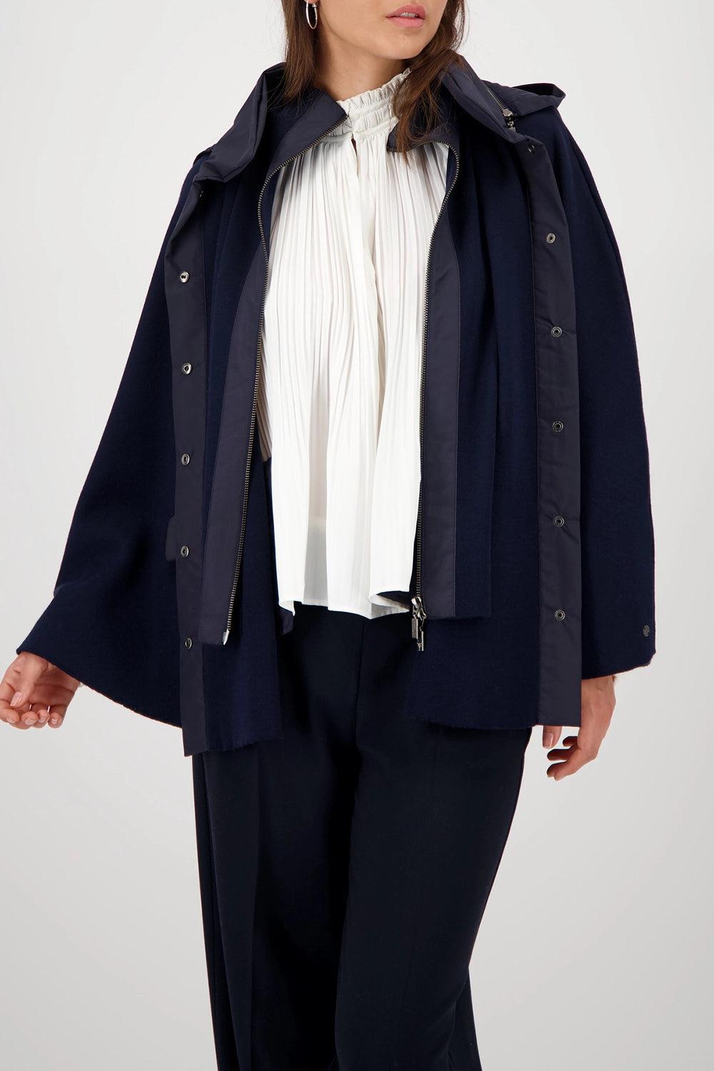 MONARI | JACKET KNITTED CAPE + NYLON - NIGHT SKY 808981