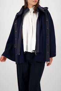 MONARI | JACKET KNITTED CAPE + NYLON - NIGHT SKY 808981