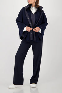 MONARI | JACKET KNITTED CAPE + NYLON - NIGHT SKY 808981