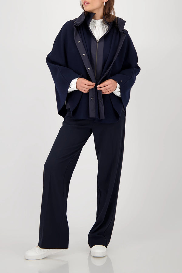 MONARI | JACKET KNITTED CAPE + NYLON - NIGHT SKY 808981