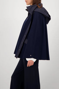 MONARI | JACKET KNITTED CAPE + NYLON - NIGHT SKY 808981
