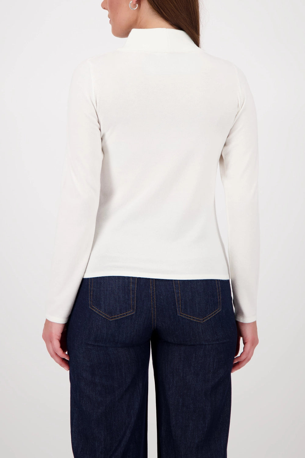MONARI | BASIC LONG-SLEEVE JUMPER WITH STAND-UP COLLAR - OFF-WHITE 808988
