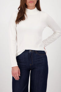 MONARI | BASIC LONG-SLEEVE JUMPER WITH STAND-UP COLLAR - OFF-WHITE 808988