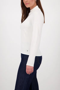 MONARI | BASIC LONG-SLEEVE JUMPER WITH STAND-UP COLLAR - OFF-WHITE 808988