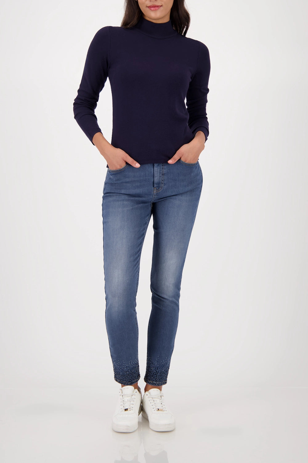 MONARI | PULLOVER BASIC STAND-UP COLLAR - NIGHT SKY 808988