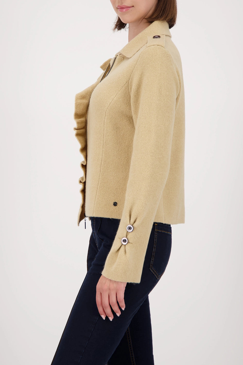 MONARI | JACKET CARDIGAN RUFFLES - CINNAMON 809004